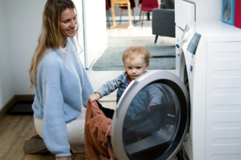 Happy family after their dryer repair in Edmond